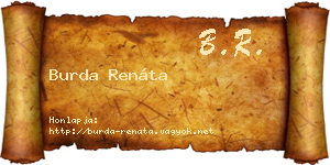 Burda Renáta névjegykártya