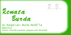 renata burda business card